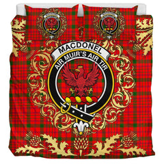 MacDonnell of Keppoch Modern Tartan Crest Bedding Set - Golden Thistle Style