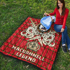 MacDonnell of Keppoch Modern Tartan Crest Legend Gold Royal Premium Quilt
