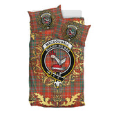 MacDougall Ancient Tartan Crest Bedding Set - Golden Thistle Style