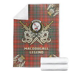 MacDougall Ancient Tartan Gold Courage Symbol Blanket