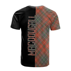 MacDougall Ancient Tartan T-Shirt Half of Me - Cross Style