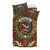 MacDougall Lochcarron Tartan Crest Bedding Set - Golden Thistle Style