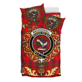 MacDougall Modern Tartan Crest Bedding Set - Golden Thistle Style