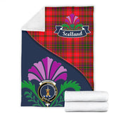 MacDowall (Of Garthland) Tartan Crest Premium Blanket - Thistle Style