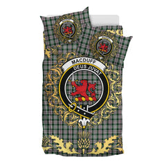 MacDuff Dress 01 Tartan Crest Bedding Set - Golden Thistle Style