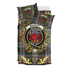 MacDuff Dress 02 Tartan Crest Bedding Set - Golden Thistle Style
