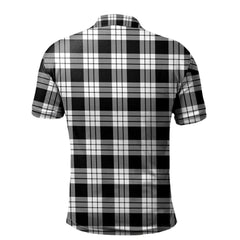 MacFarlane Black White Tartan Polo Shirt