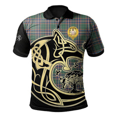 MacFarlane Hunting Ancient Tartan Polo Shirt Viking Wolf