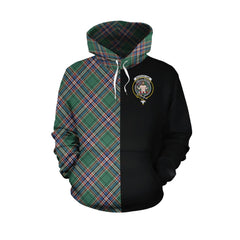 MacFarlane Hunting Ancient Tartan Hoodie Half of Me - Cross Style