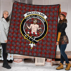 MacFarlane Red Tartan Crest Quilt