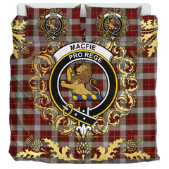 MacFie Dress Tartan Crest Bedding Set - Golden Thistle Style