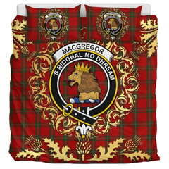 MacGregor 02 Tartan Crest Bedding Set - Golden Thistle Style