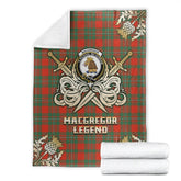 MacGregor Ancient Tartan Gold Courage Symbol Blanket