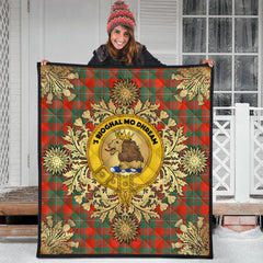 MacGregor Ancient Tartan Crest Premium Quilt - Gold Thistle Style