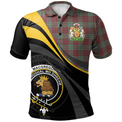 MacGregor Hunting Ancient Tartan Polo Shirt - Royal Coat Of Arms Style