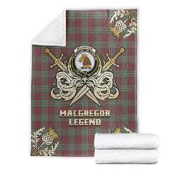 MacGregor Hunting Ancient Tartan Gold Courage Symbol Blanket