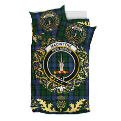 MacIntyre 01 Tartan Crest Bedding Set - Golden Thistle Style