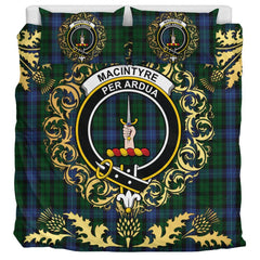 MacIntyre 01 Tartan Crest Bedding Set - Golden Thistle Style
