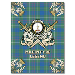 MacIntyre Hunting Ancient Tartan Gold Courage Symbol Blanket