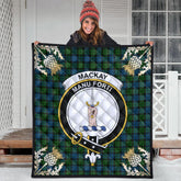 MacKay Modern Tartan Crest Premium Quilt - Gold Thistle Style