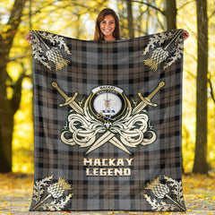 MacKay Weathered Tartan Gold Courage Symbol Blanket