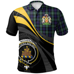 MacKenzie Hunting Green Tartan Polo Shirt - Royal Coat Of Arms Style