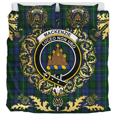 MacKenzie Vestiarium Scoticum Tartan Crest Bedding Set - Golden Thistle Style