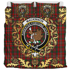 MacKinnon 01 Tartan Crest Bedding Set - Golden Thistle Style