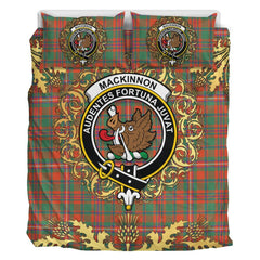 MacKinnon Ancient Tartan Crest Bedding Set - Golden Thistle Style