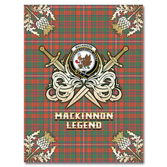 MacKinnon Ancient Tartan Gold Courage Symbol Blanket