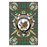 MacKinnon Hunting Ancient Tartan Crest Black Garden Flag - Gold Thistle Style
