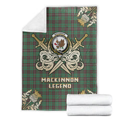 MacKinnon Hunting Ancient Tartan Gold Courage Symbol Blanket