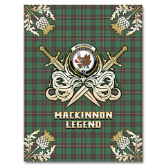MacKinnon Hunting Ancient Tartan Gold Courage Symbol Blanket