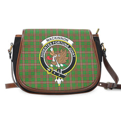 MacKinnon Hunting Modern Tartan Crest Saddle Handbags