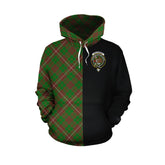 MacKinnon Hunting Modern Tartan Hoodie Half of Me - Cross Style