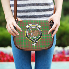 MacKinnon Hunting Modern Tartan Crest Saddle Handbags
