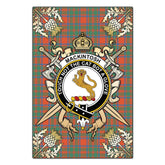 MacKintosh Ancient Tartan Crest Black Garden Flag - Gold Thistle Style