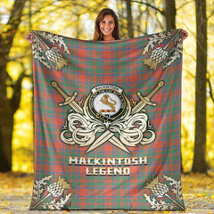 MacKintosh Ancient Tartan Gold Courage Symbol Blanket