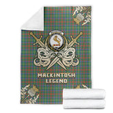 MacKintosh Hunting Ancient Tartan Gold Courage Symbol Blanket