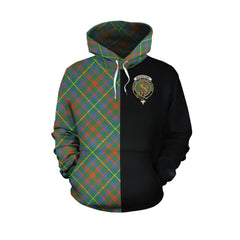 MacKintosh Hunting Ancient Tartan Hoodie Half of Me - Cross Style