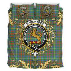 MacKintosh Hunting Ancient Tartan Crest Bedding Set - Golden Thistle Style