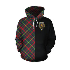 MacKintosh Hunting Modern Tartan Hoodie Half of Me - Cross Style