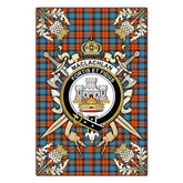 MacLachlan Ancient Tartan Crest Black Garden Flag - Gold Thistle Style