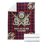 MacLachlan Modern Tartan Gold Courage Symbol Blanket