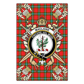 MacLaine of Loch Buie Tartan Crest Black Garden Flag - Gold Thistle Style