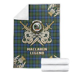 MacLaren Ancient Tartan Gold Courage Symbol Blanket