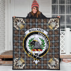 MacLaren Weathered Tartan Crest Premium Quilt - Gold Thistle Style