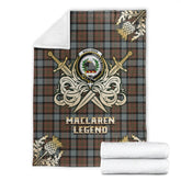 MacLaren Weathered Tartan Gold Courage Symbol Blanket