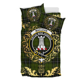 MacLean Hunting Tartan Crest Bedding Set - Golden Thistle Style