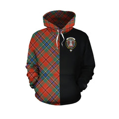 MacLean of Duart Ancient Tartan Hoodie Half of Me - Cross Style
